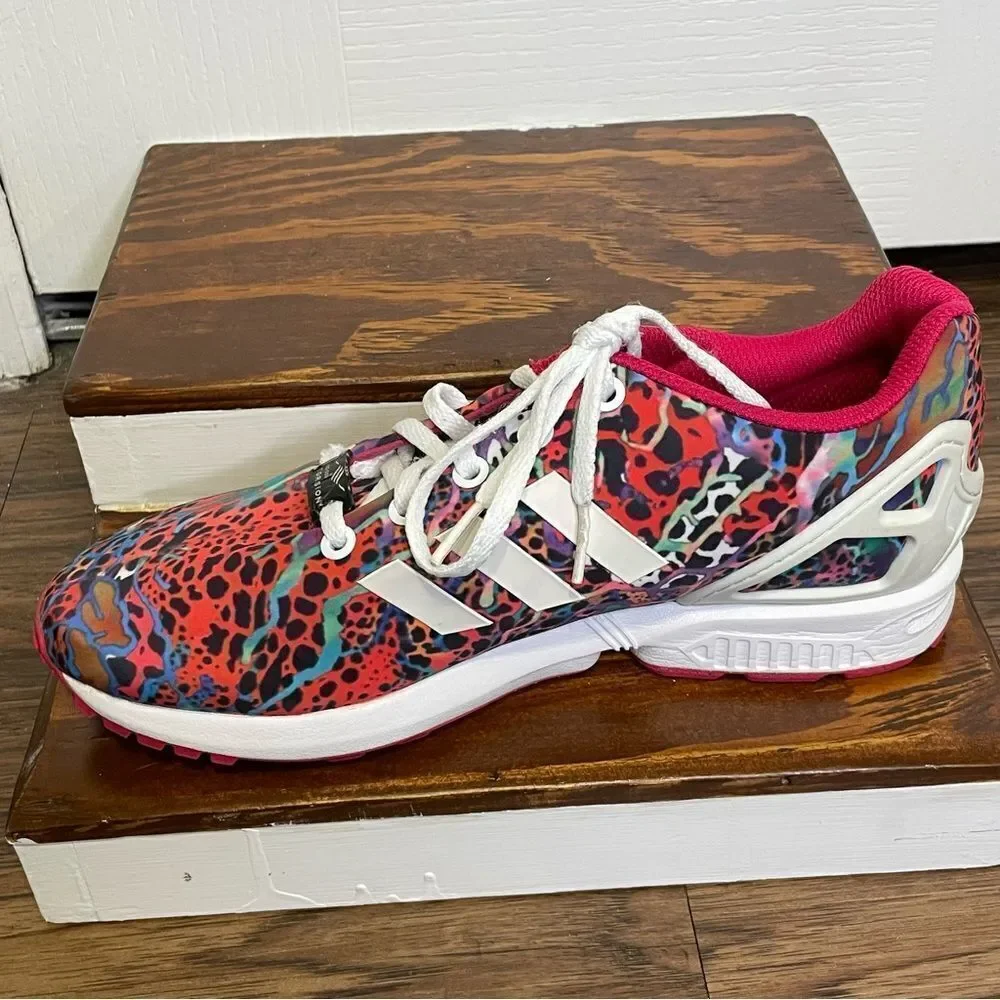 Adidas Men’s Torsion Zx Flux Pink Red White Black Multicolor Sneakers Shoes sz 6